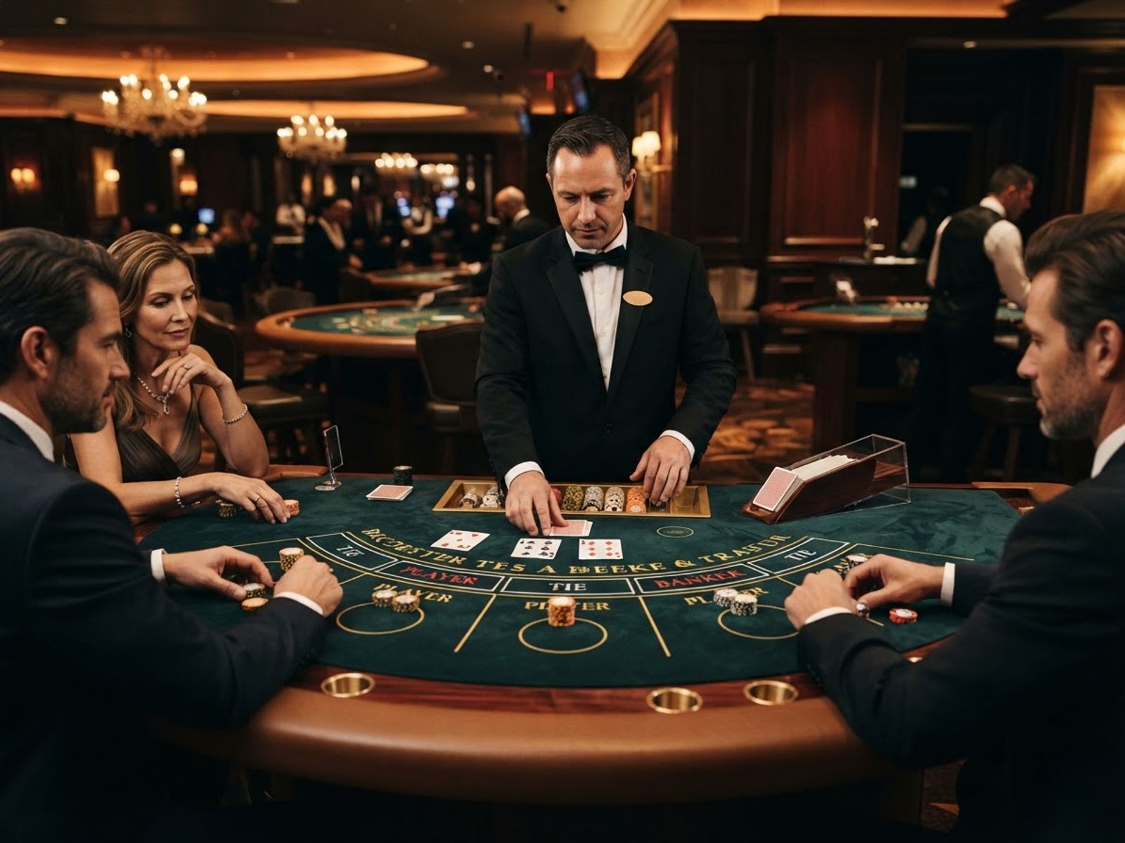 Table de baccarat live avec croupier