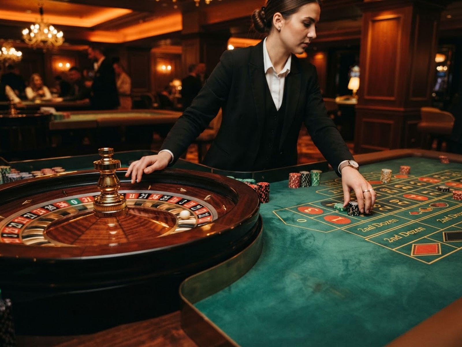 Table de roulette live avec croupier
