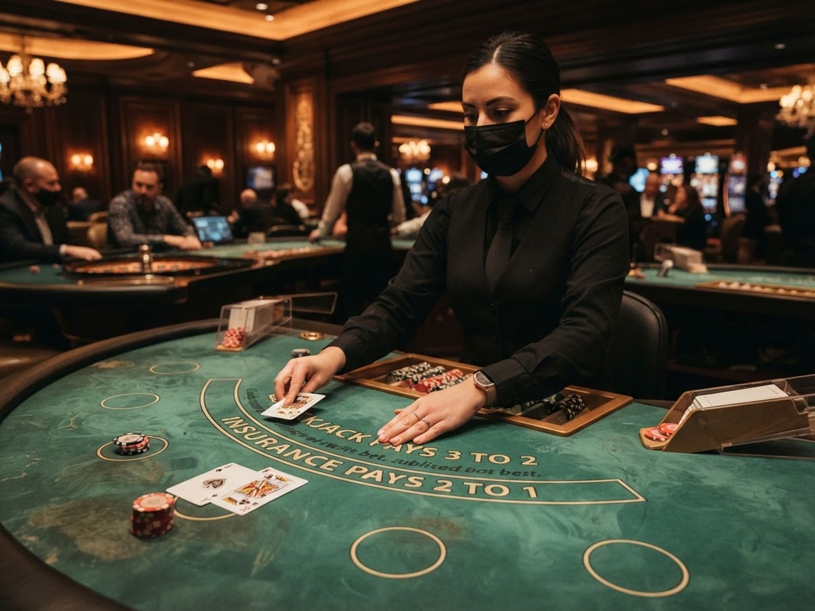 Table de blackjack live avec croupier