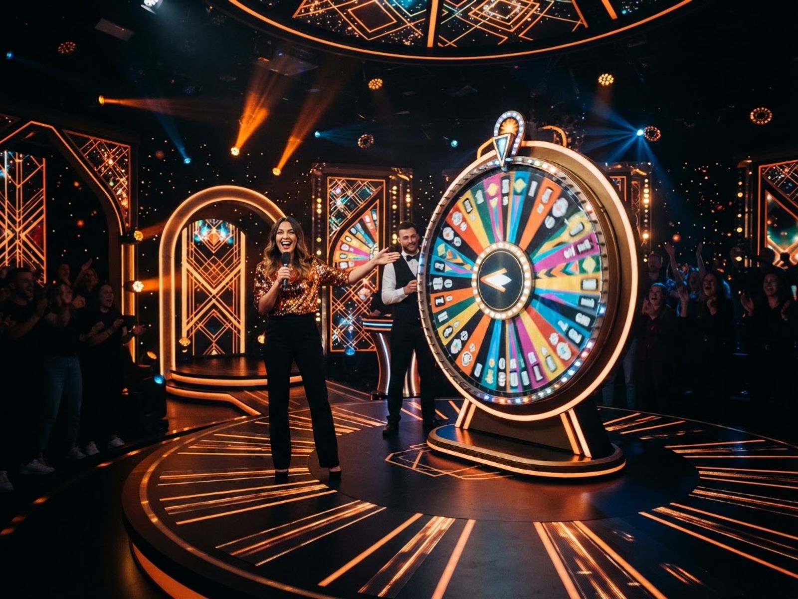 Game show live casino avec animation